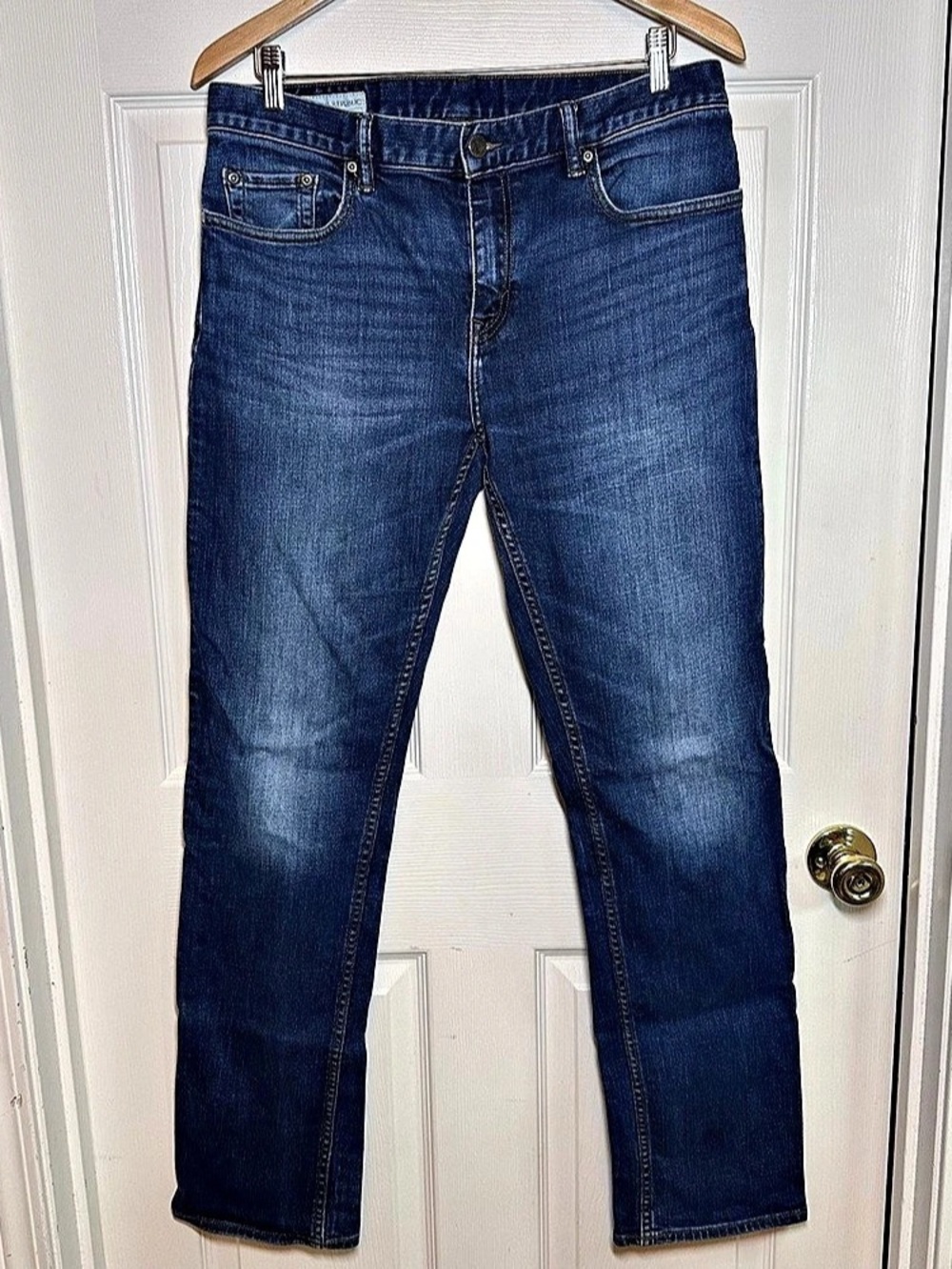 Banana Republic Mens Straight Fit Jeans 33X34 Medium Wash Stretch Denim